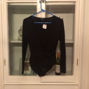 J.Crew long sleeve black body suit.